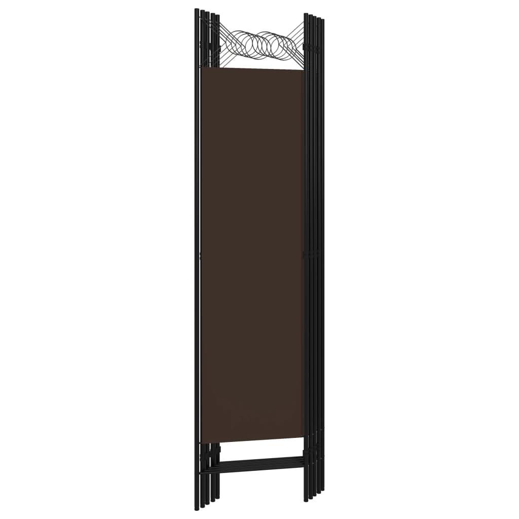 vidaXL 5-Panel Room Divider Brown 200x180 cm