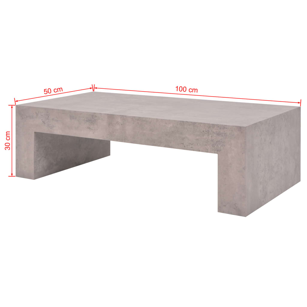 vidaXL Coffee Table Concrete Look 100x50x30 cm