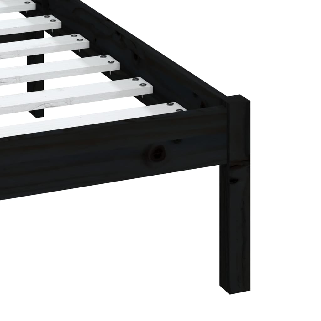 vidaXL Bed Frame Black Solid Wood Pine 120x200 cm