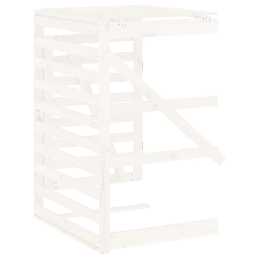 vidaXL Wheelie Bin Storage Extension White Solid Wood Pine vidaXL.co.uk