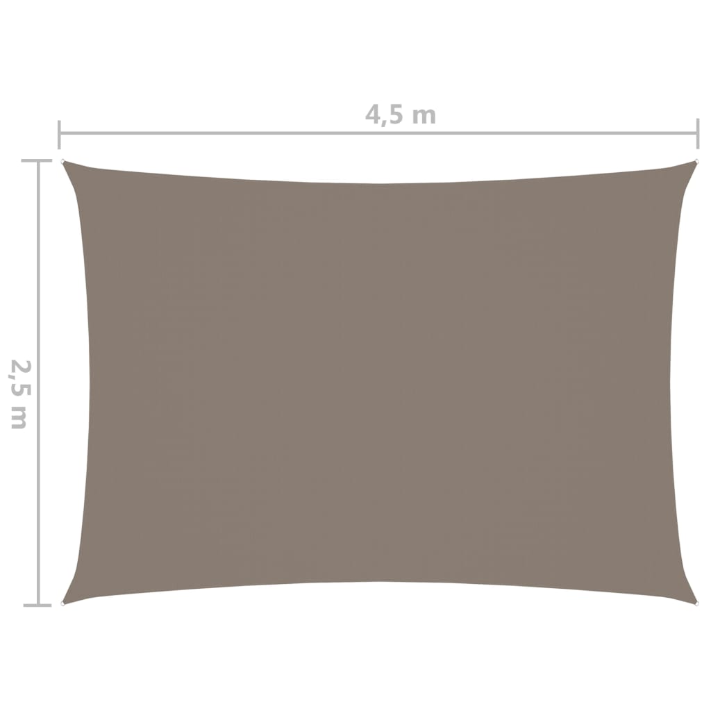 vidaXL Sunshade Sail Oxford Fabric Rectangular 2.5x4.5 m Taupe