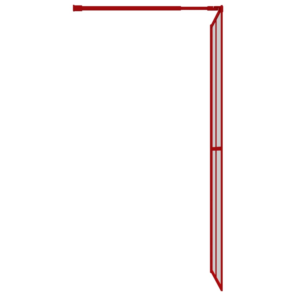 vidaXL Walk-in Shower Wall with Clear ESG Glass Red 80x195 cm