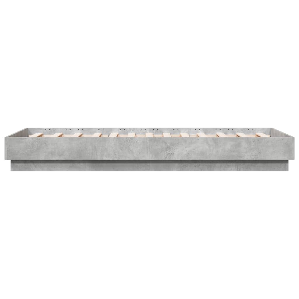 vidaXL Bed Frame Concrete Grey 75x190 cm Engineered Wood