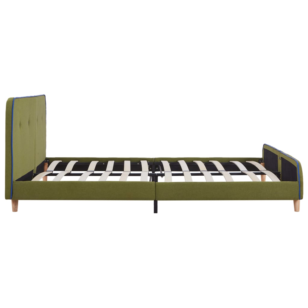 vidaXL Bed Frame Green Fabric 180x200 cm Super King