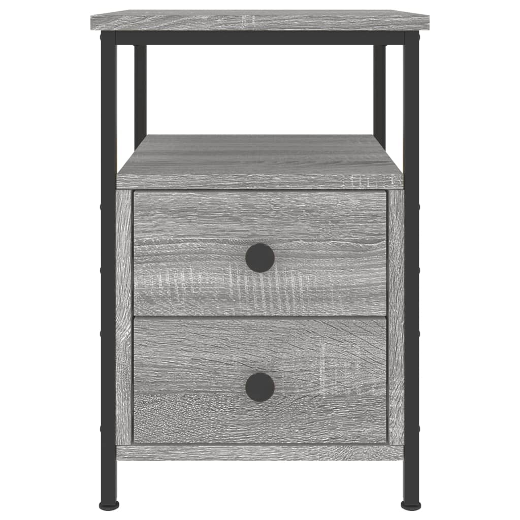 vidaXL Bedside Cabinet Grey Sonoma 34x35.5x50 cm Engineered Wood