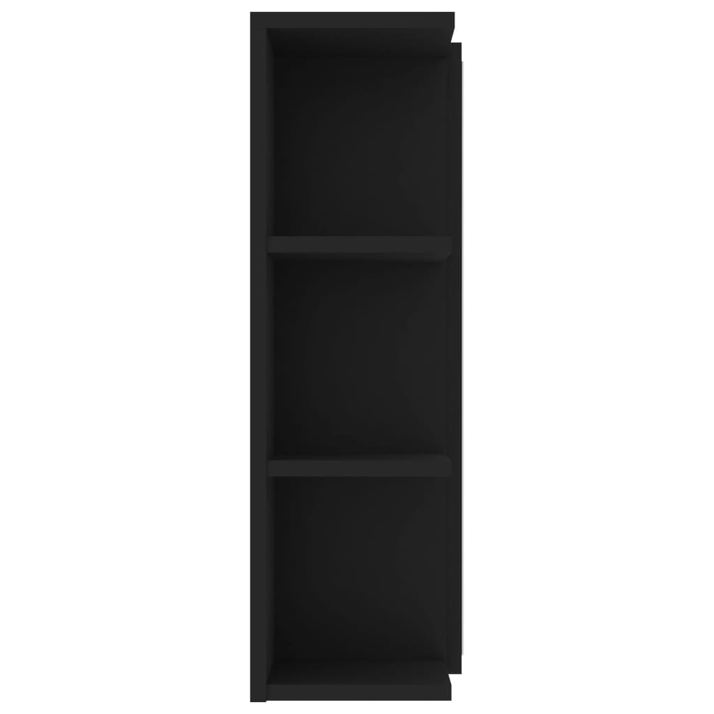 vidaXL Bathroom Mirror Cabinet Black 80x20.5x64 cm Chipboard