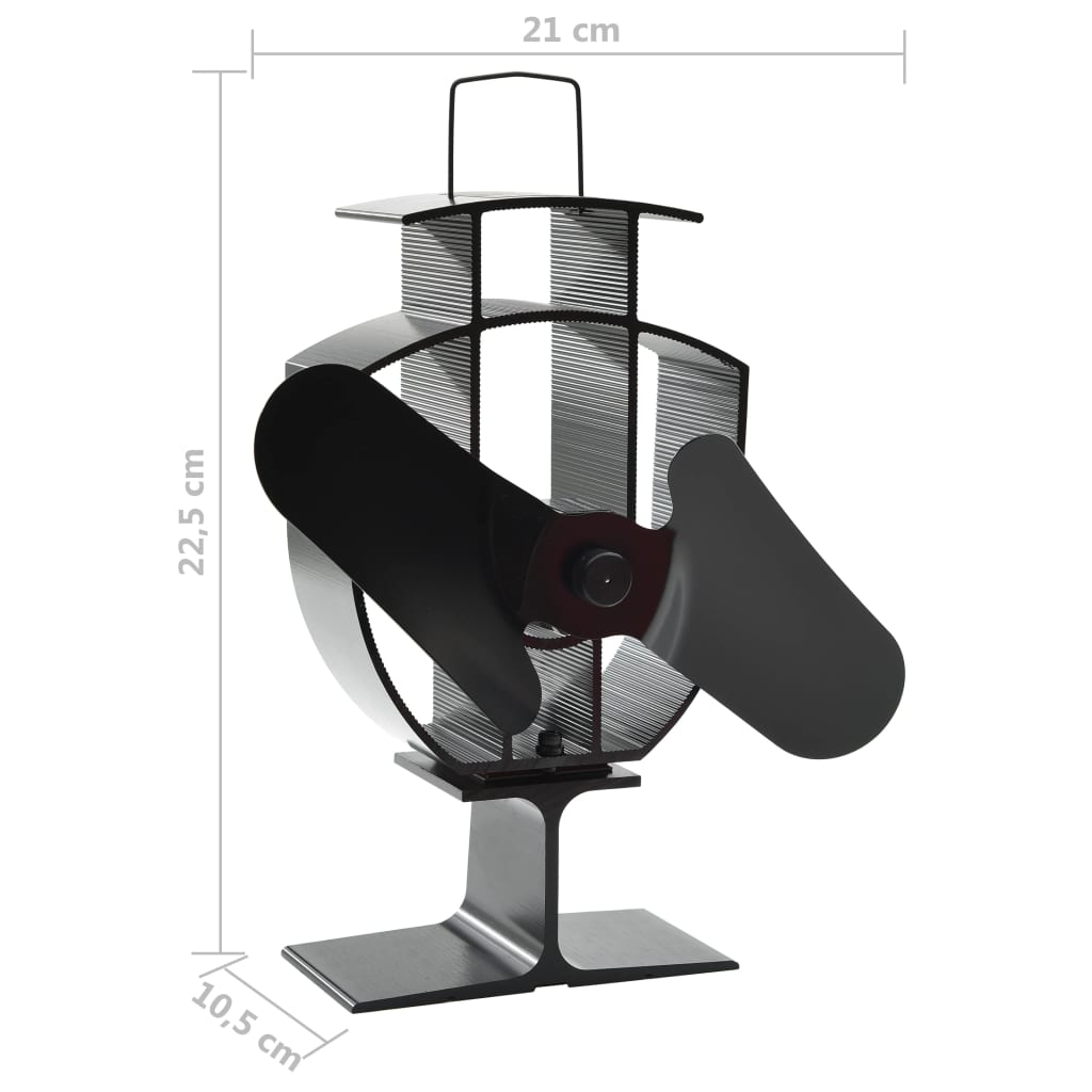 vidaXL Heat Powered Stove Fan 2 Blades Black | vidaXL.co.uk