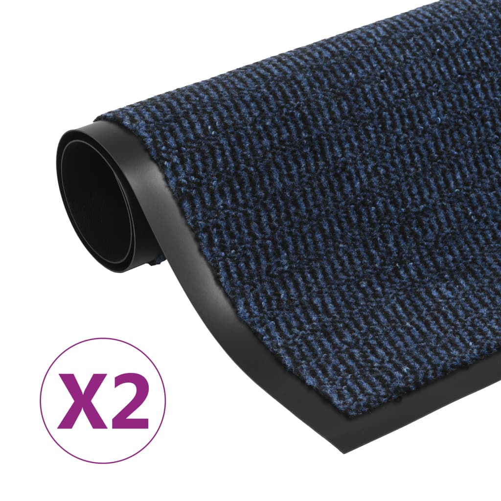 vidaXL Dust Control Mats 2 pcs Rectangular Tufted 40x60 cm Blue