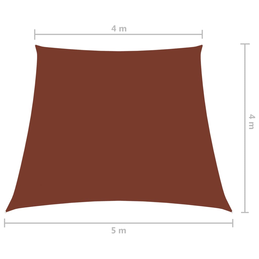 vidaXL Sunshade Sail Oxford Fabric Trapezium 4/5x4 m Terracotta