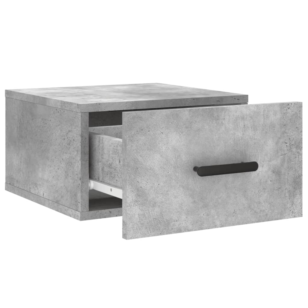 vidaXL Wall-mounted Bedside Cabinets 2 pcs Concrete Grey 35x35x20 cm