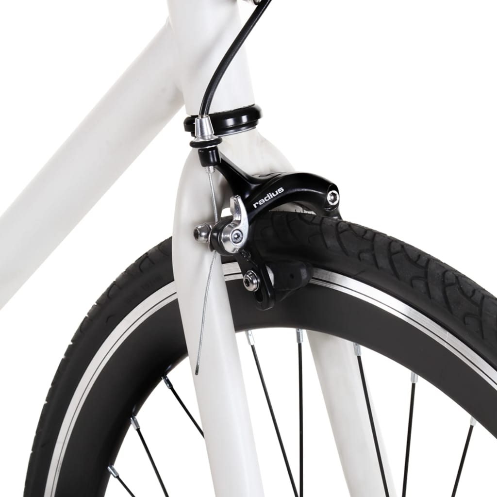 vidaXL Fixed Gear Bike White and Black 700c 55 cm