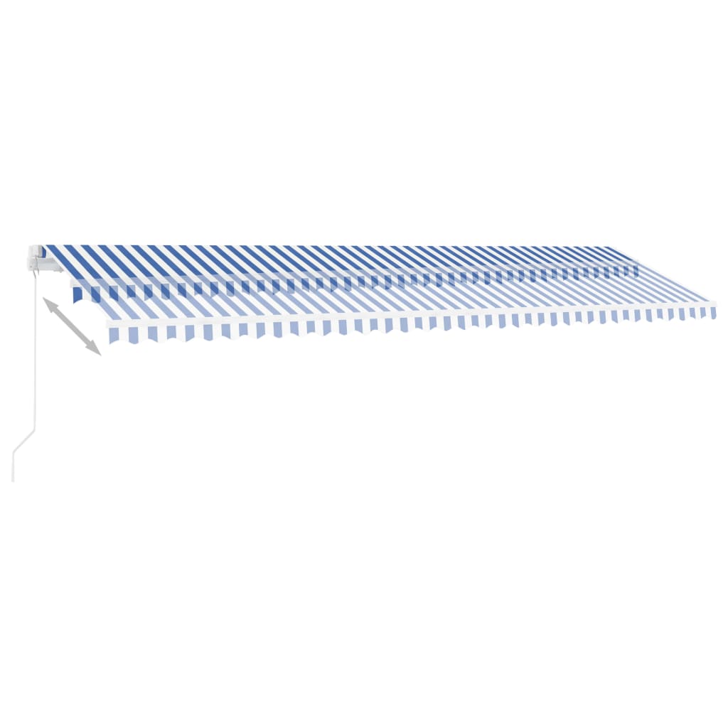 vidaXL Freestanding Manual Retractable Awning 600x300 cm Blue/White