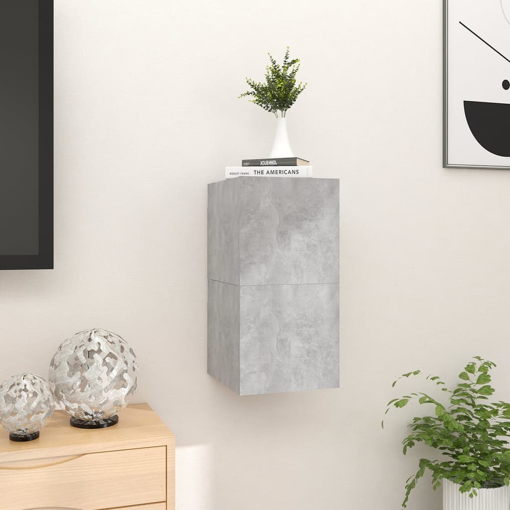 vidaXL Wall Mounted TV Cabinets 2 pcs Concrete Grey 30.5x30x30 cm