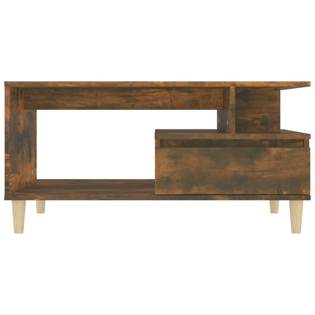 vidaXL Coffee Table Smoked Oak 90x49x45 cm Engineered Wood