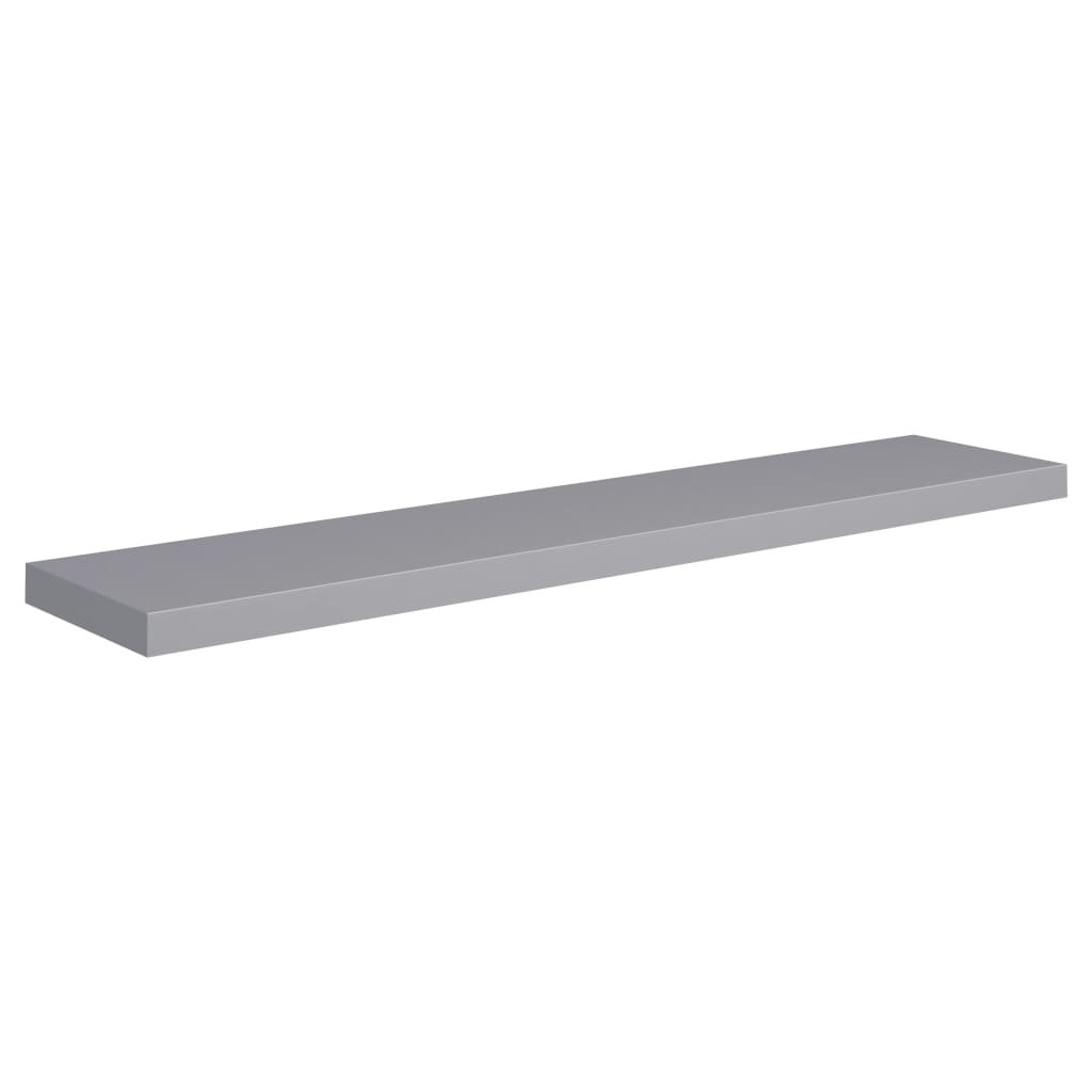 vidaXL Floating Wall Shelf Grey 120x23.5x3.8 cm MDF
