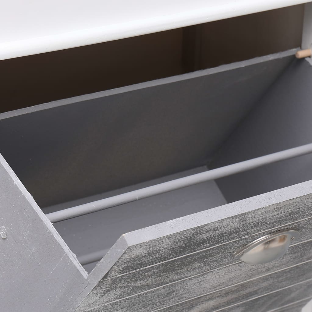 vidaXL Shoe Cabinet Grey 50x28x98 cm Paulownia Wood