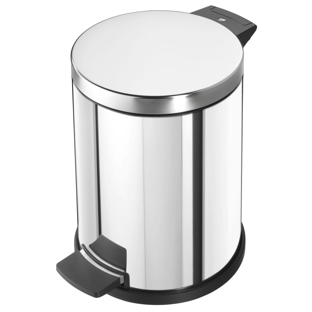Hailo Pedal Bin Solid M 12L Stainless Steel