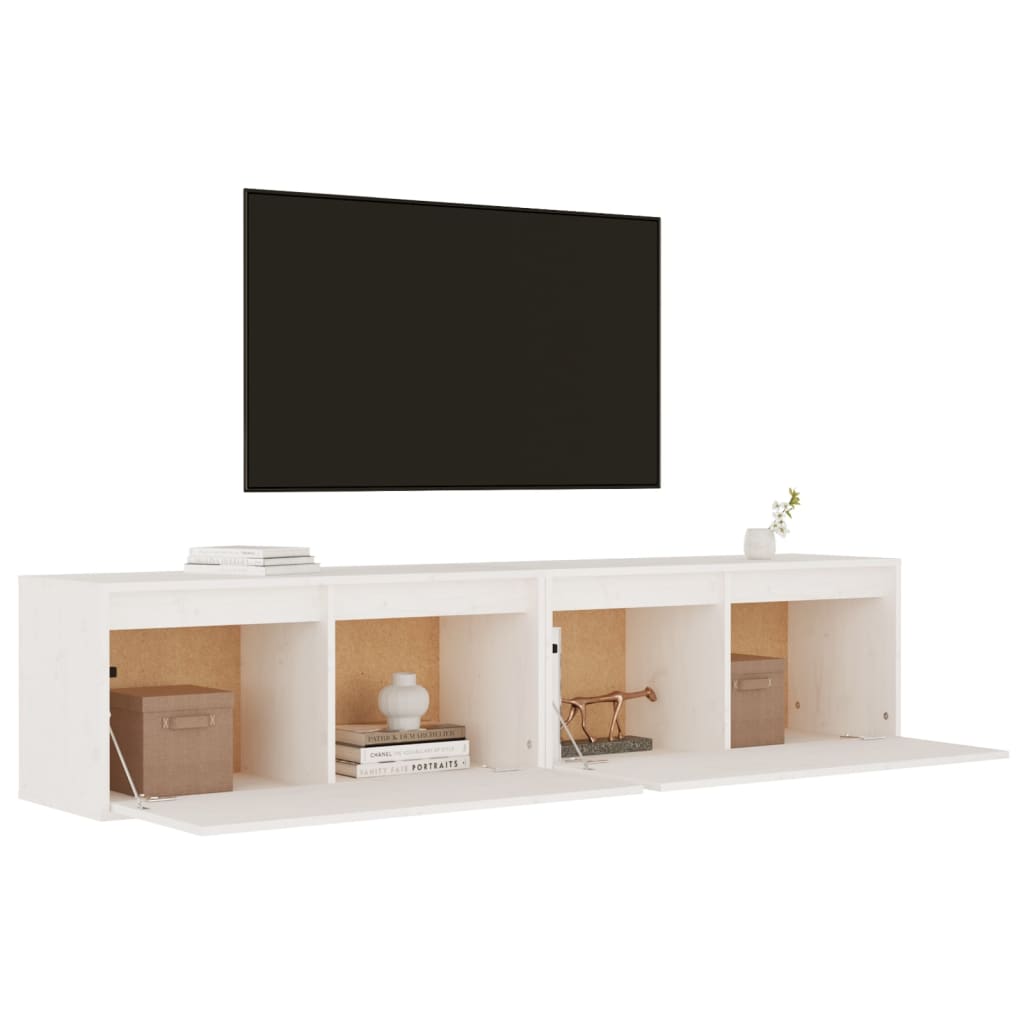 vidaXL Wall Cabinets 2 pcs White 80x30x35 cm Solid Wood Pine