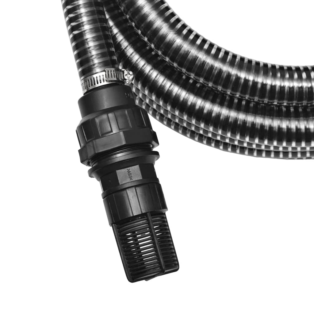 vidaXL Suction Hose with Connectors 4 m 22 mm Black