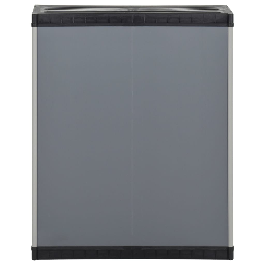vidaXL Garden Waste Cabinet Grey and Black 68x40x85 cm PP