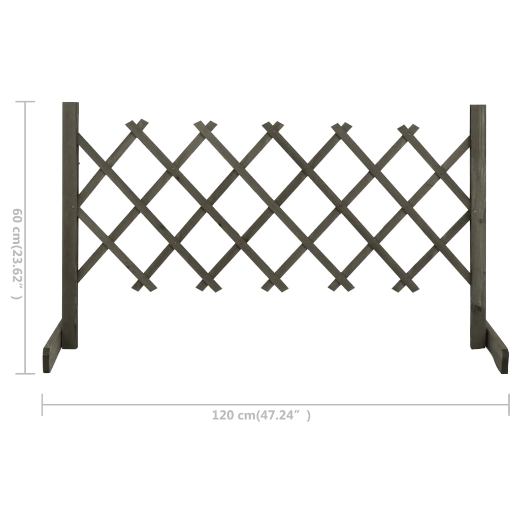 vidaXL Garden Trellis Fence Grey 120x60 cm Solid Firwood