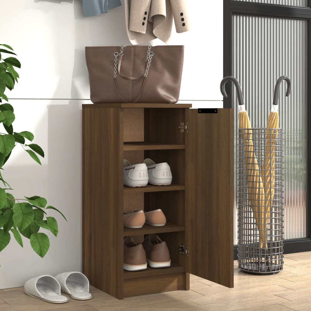 vidaXL Shoe Cabinet Brown Oak 30x35x70 cm Engineered Wood