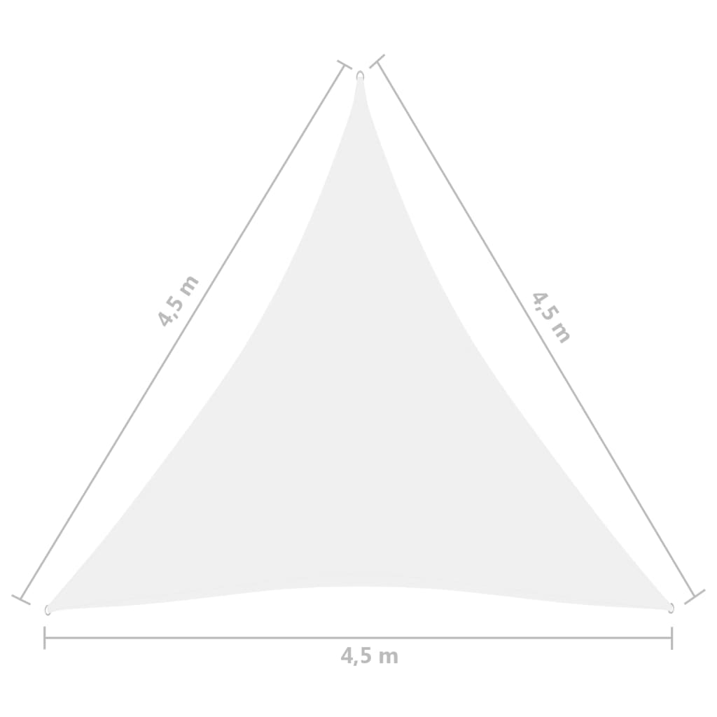 vidaXL Sunshade Sail Oxford Fabric Triangular 4.5x4.5x4.5 m White