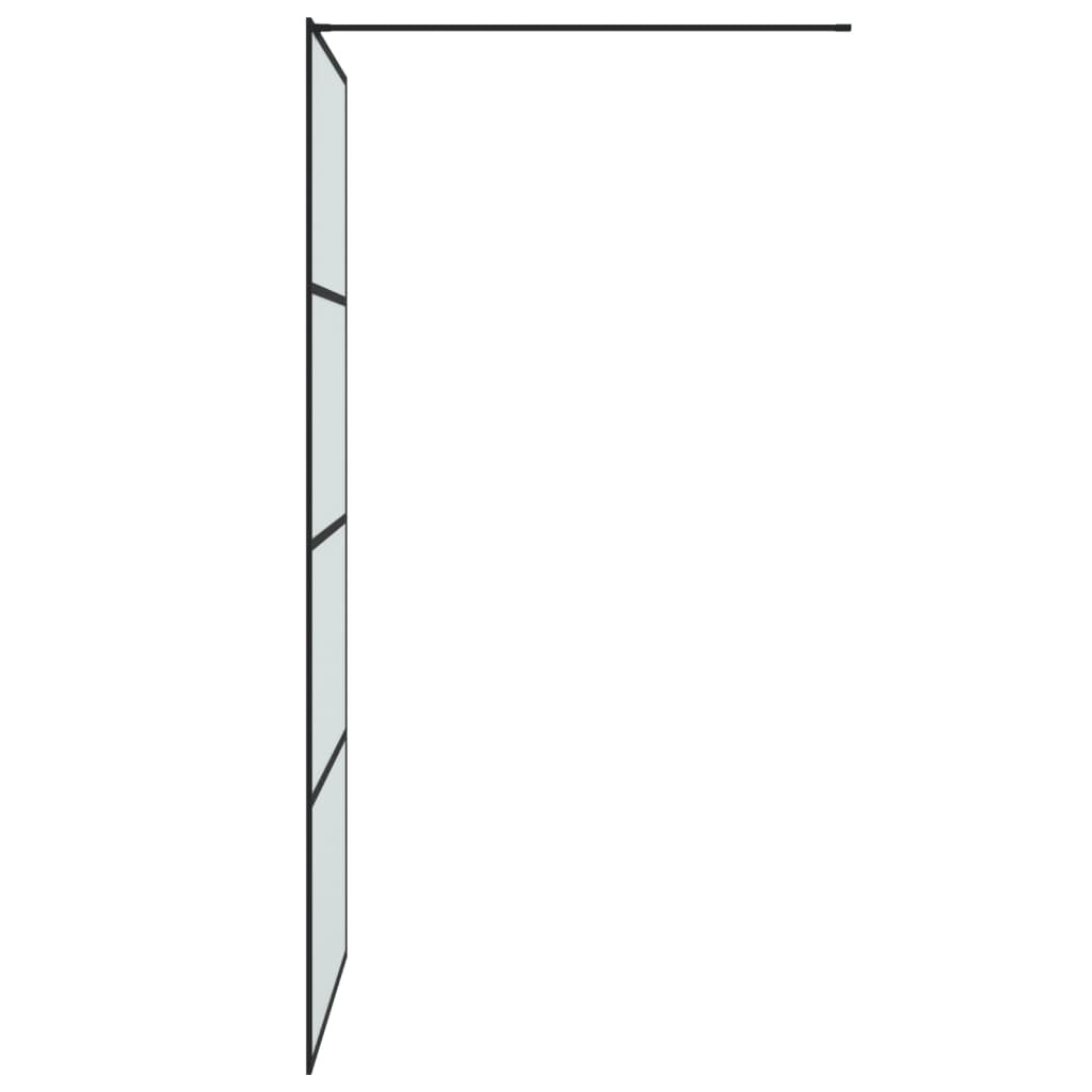 vidaXL Walk-in Shower Wall Black 90x195 cm Frosted ESG Glass