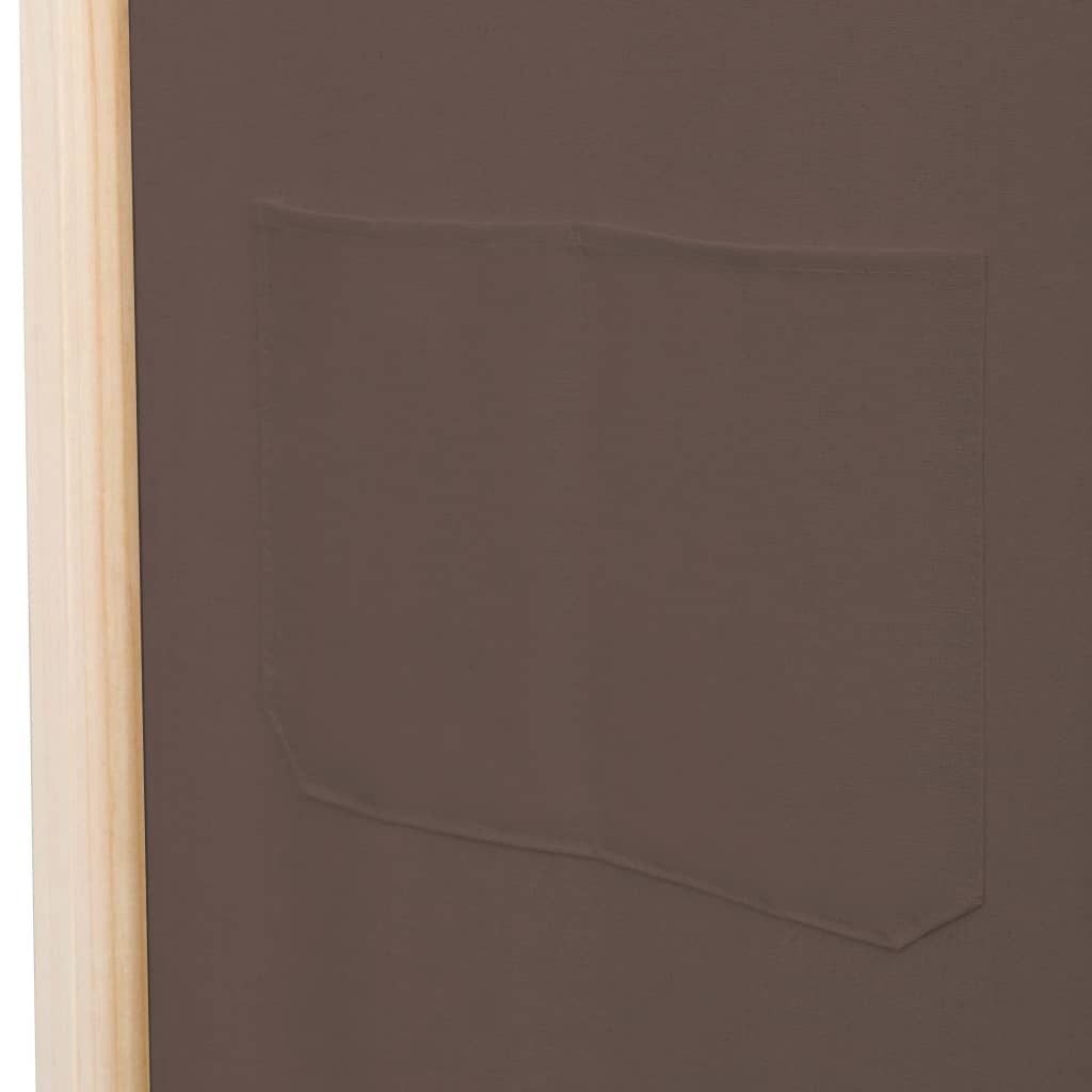 vidaXL 6-Panel Room Divider Brown 240x170x4 cm Fabric
