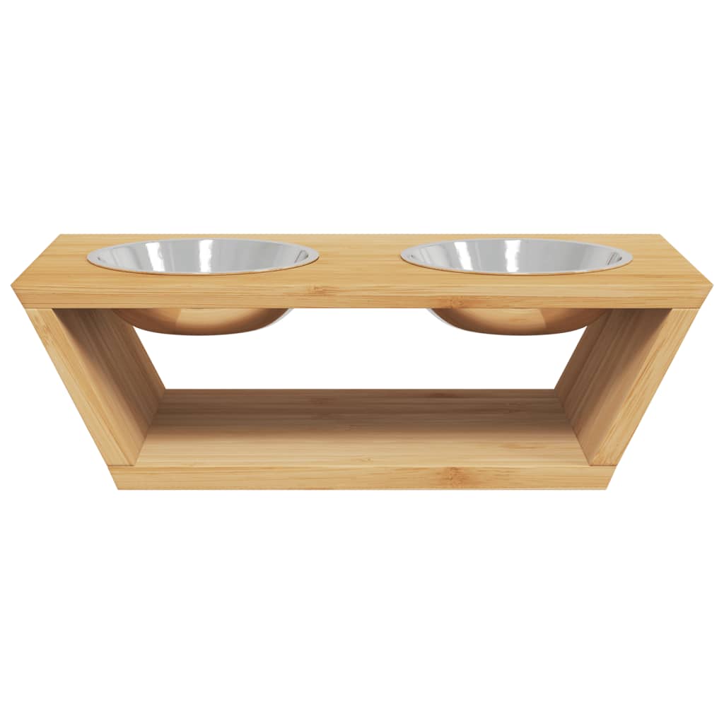 vidaXL Raised Dog Bowls 35.5x18x10.5 cm Bamboo
