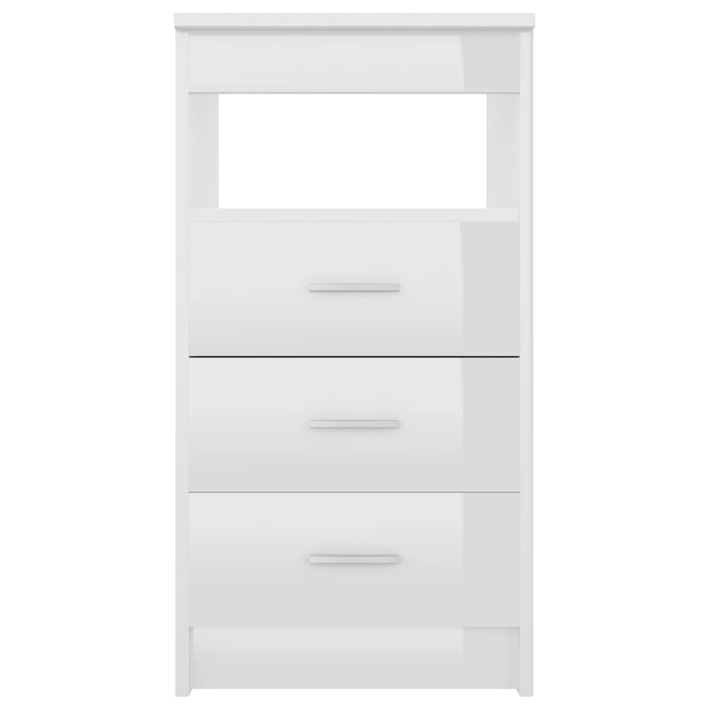 vidaXL Drawer Cabinet High Gloss White 40x50x76 cm Engineered Wood