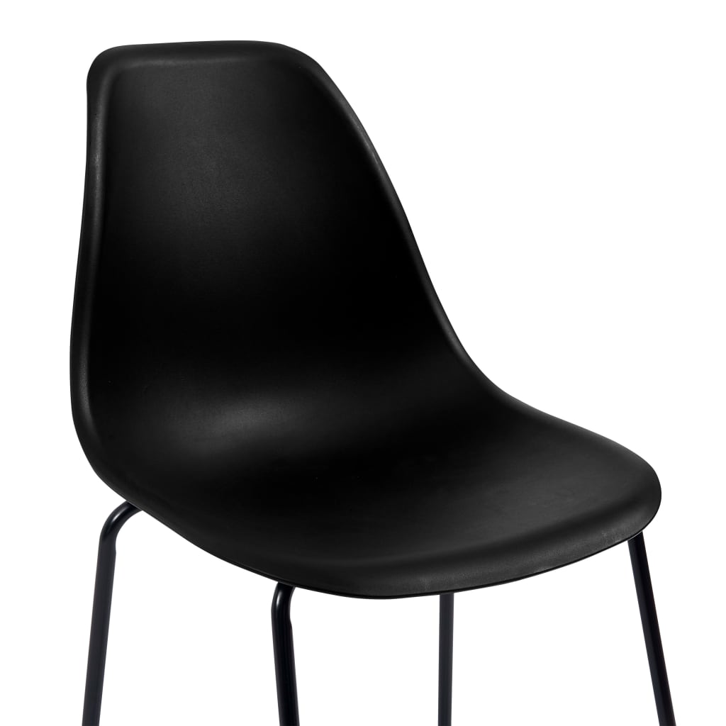 vidaXL Bar Chairs 6 pcs Black Plastic