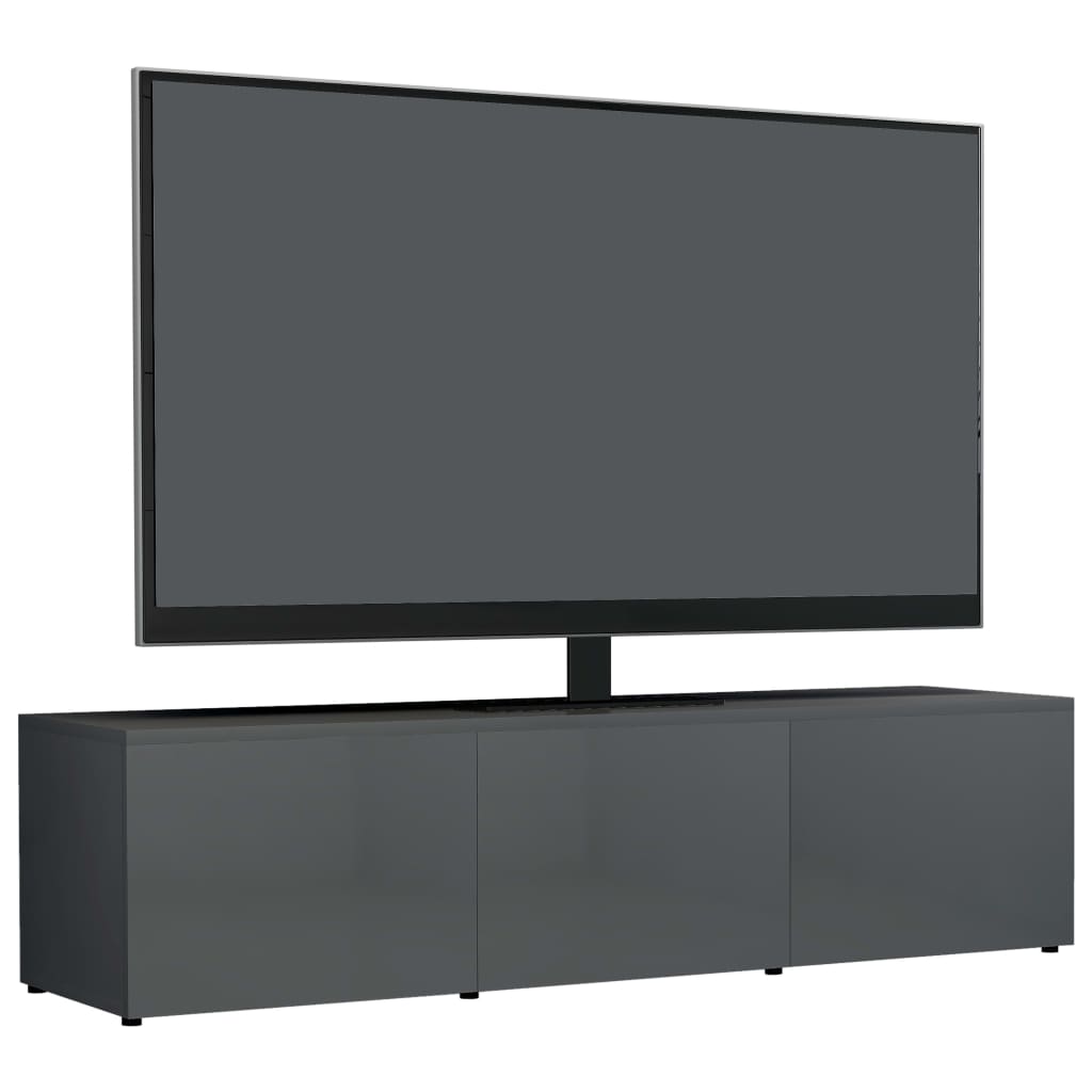 vidaXL TV Cabinet High Gloss Grey 120x34x30 cm Engineered Wood