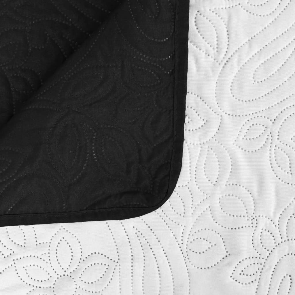 vidaXL Double-sided Quilted Bedspread 230x260 cm Black and White