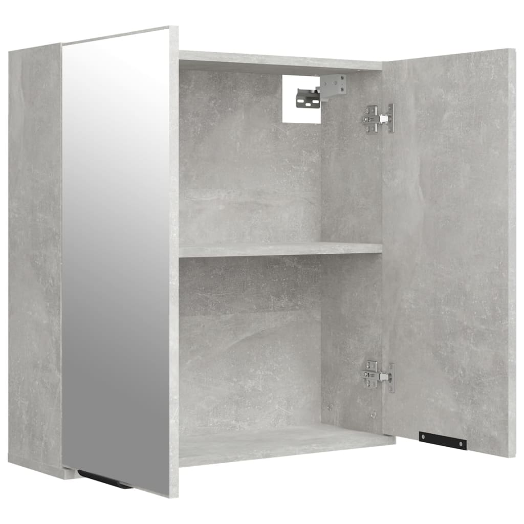 vidaXL Bathroom Mirror Cabinet Concrete Grey 64x20x67 cm