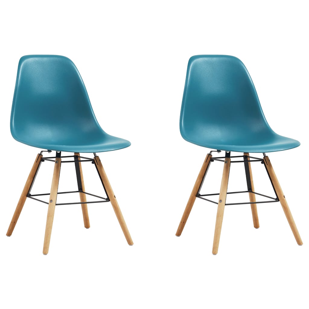 vidaXL Dining Chairs 2 pcs Turquoise Plastic