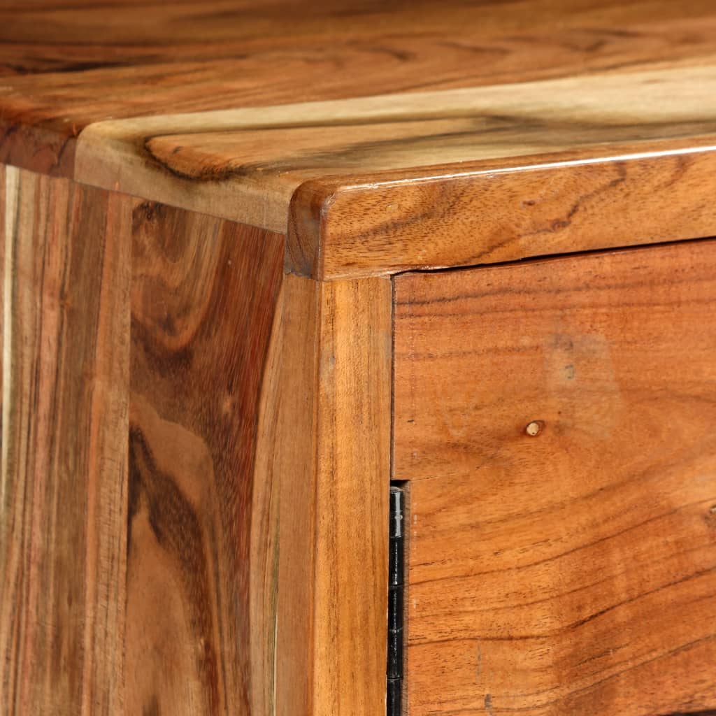 vidaXL Sideboard Solid Wood with Carved Doors 160x40x75 cm