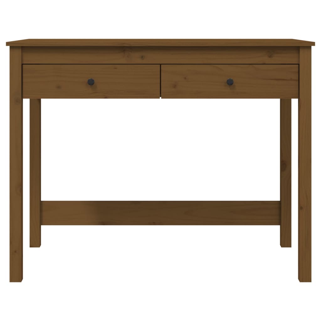 vidaXL Desk with Drawers Honey Brown 100x50x78 cm Solid Wood Pine