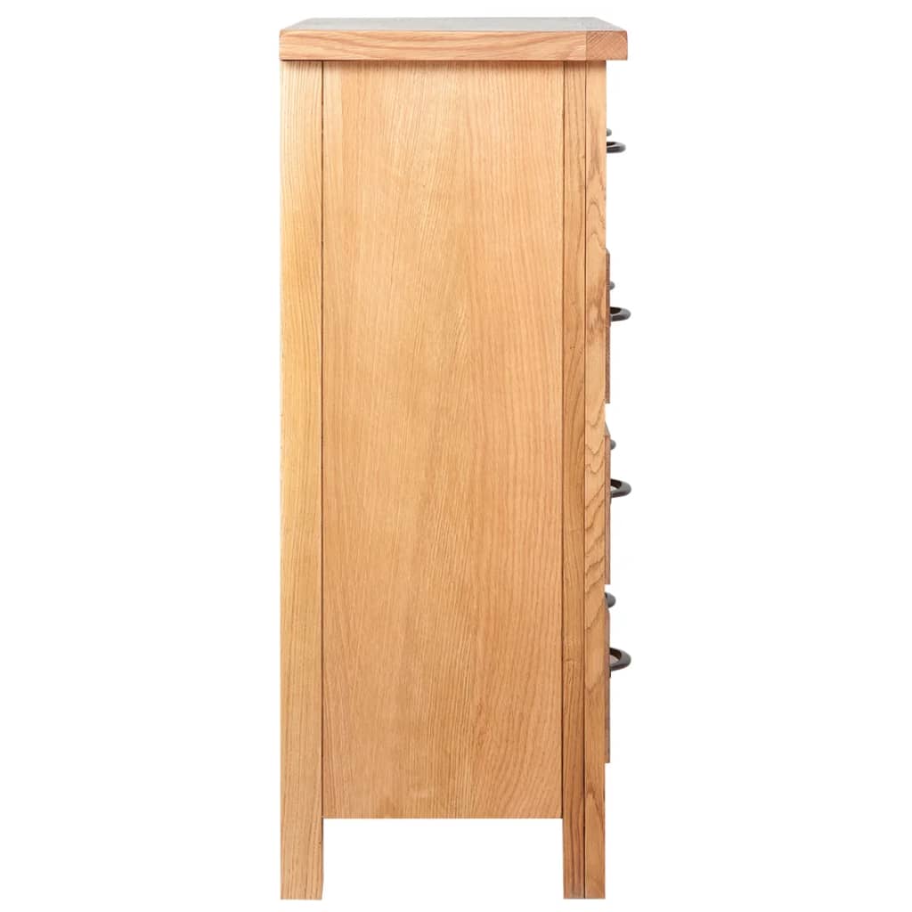 vidaXL Sideboard with 5 Drawers 80x33.5x85 cm Solid Oak Wood