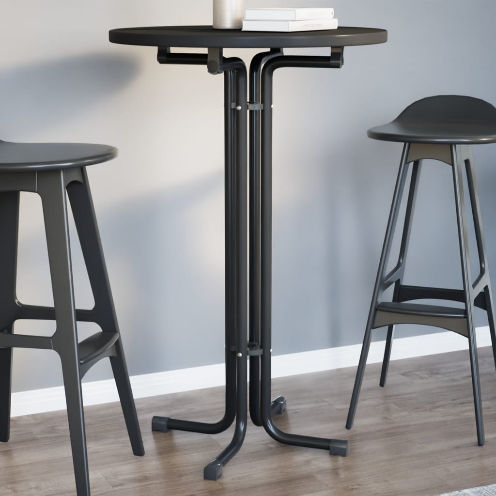 vidaXL Dining Table Black Ø70x110 cm Engineered Wood and Steel