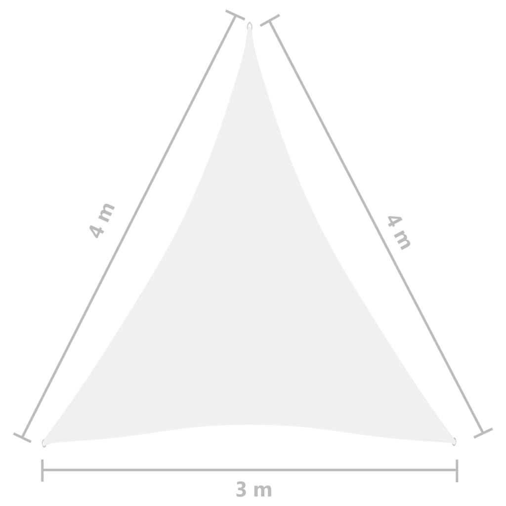 vidaXL Sunshade Sail Oxford Fabric Triangular 3x4x4 m White