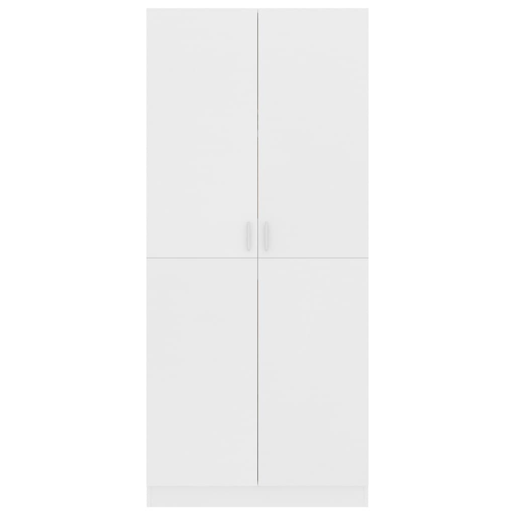 vidaXL Wardrobe White 80x52x180 cm Engineered Wood
