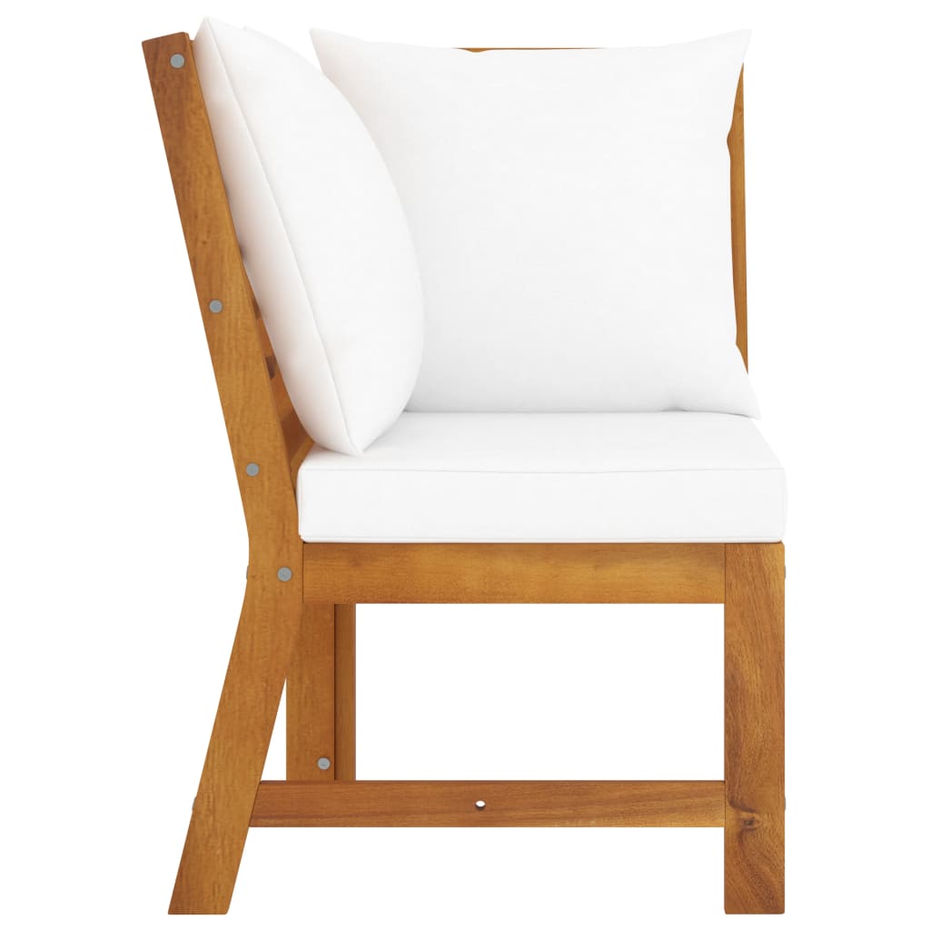 vidaXL 3 Piece Garden Lounge Set with Cream Cushion Solid Acacia Wood
