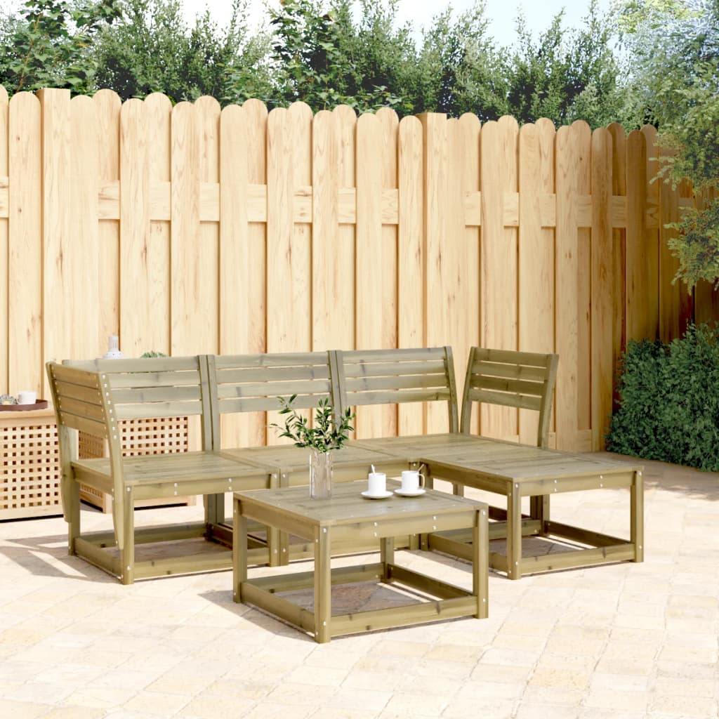 vidaXL 4 Piece Garden Lounge Set Impregnated Wood Pine