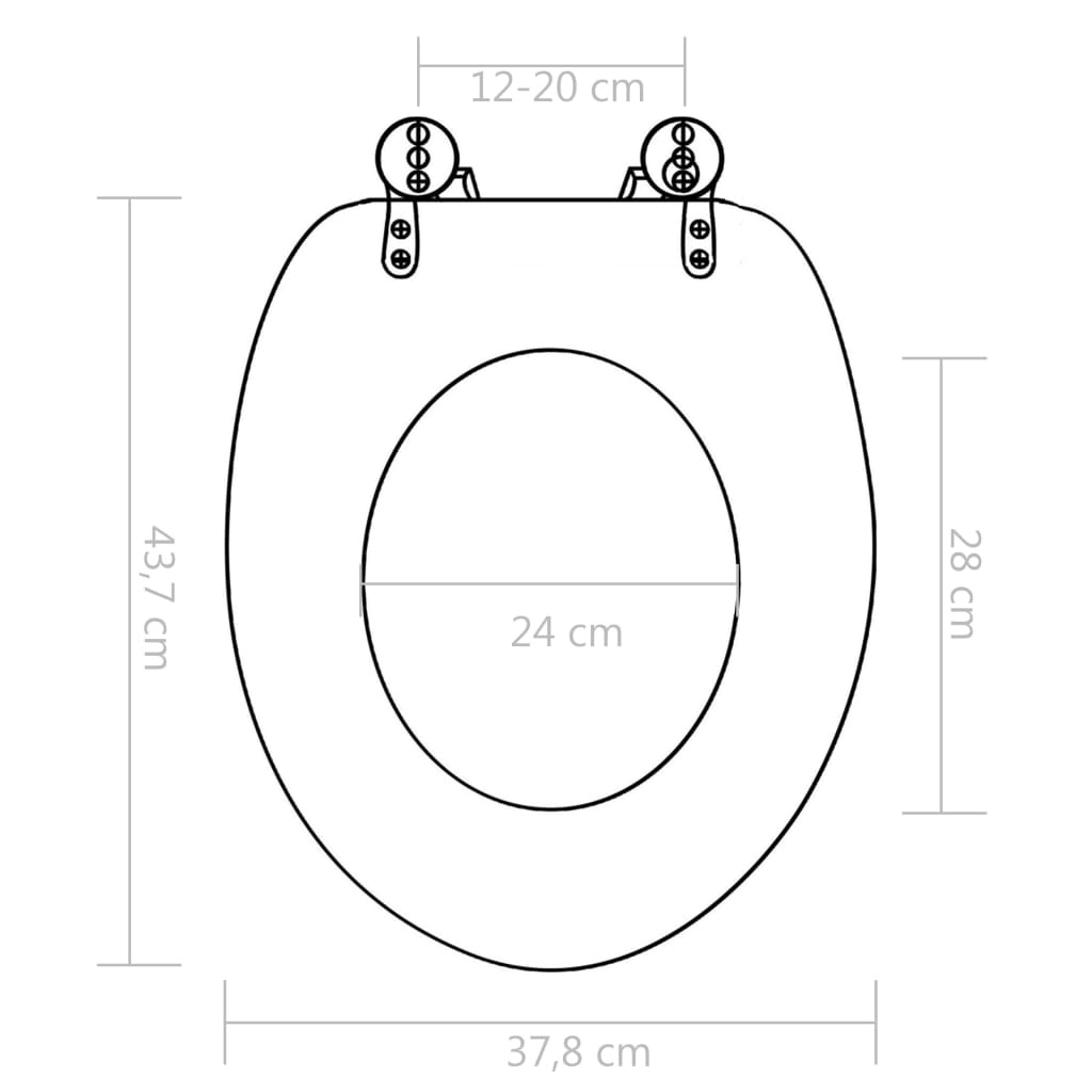 vidaXL WC Toilet Seats 2 pcs with Soft Close Lids MDF Stones Design