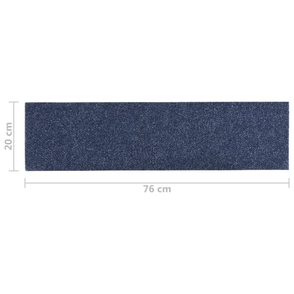 vidaXL Self-adhesive Stair Mats Rectangular 15 pcs 76x20 cm Grey Blue