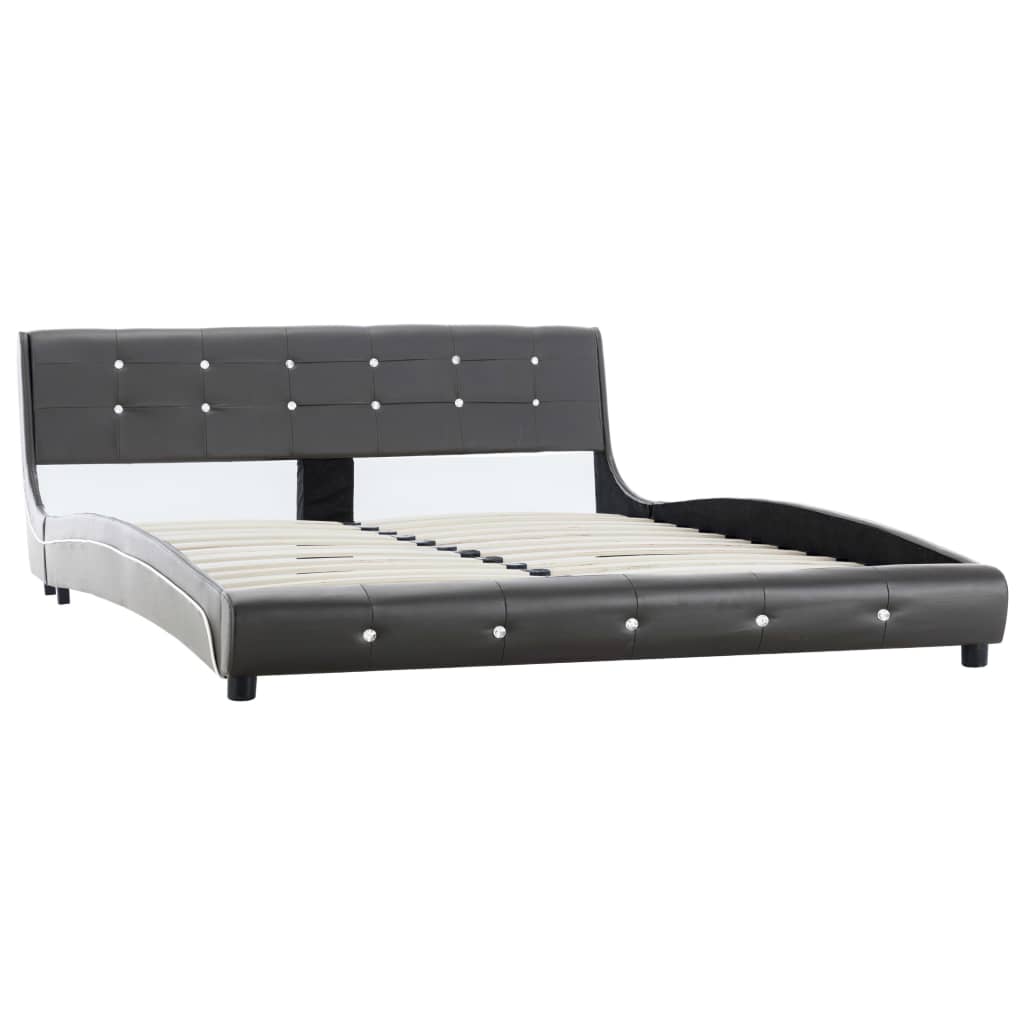 vidaXL Bed Frame Grey Faux Leather 150x200 cm 5FT King Size