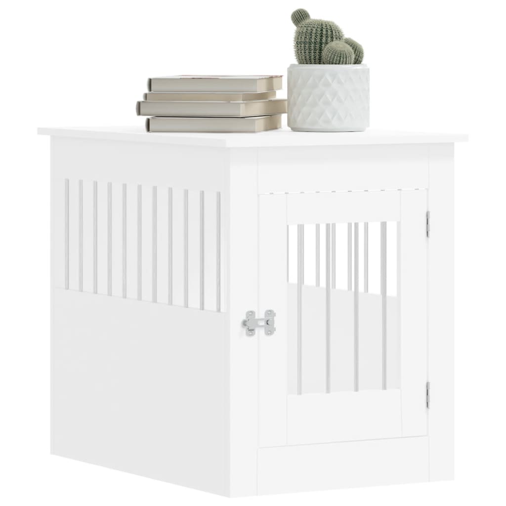 vidaXL Dog Crate Furniture White 55x80x68 cm Engineered Wood