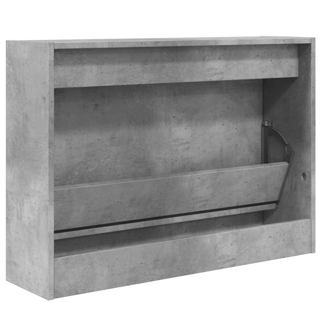 vidaXL Shoe Cabinet Concrete Grey 80x21x57 cm Engineered Wood