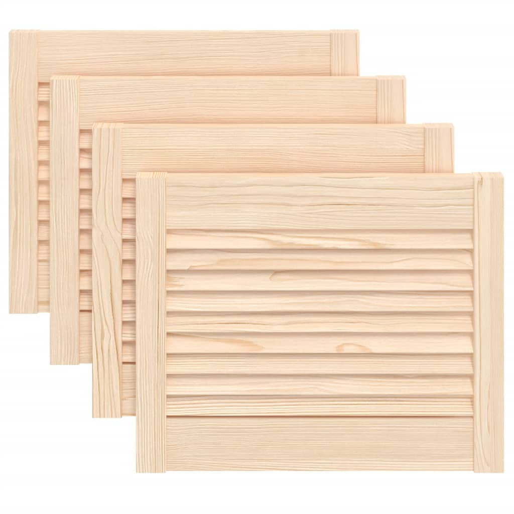 vidaXL Cabinet Doors Louvred Design 4 pcs 39.5x49.4 cm Solid Wood Pine